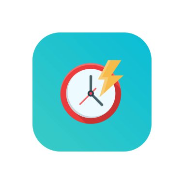 Saydam bir arkaplanda saat flaş vektör çizimi. Konsept ve grafik tasarım için vektör çizgisi düz simgesi.