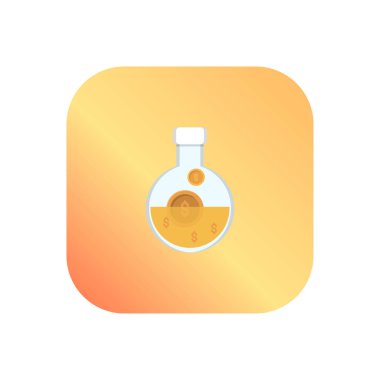 Şeffaf bir arkaplan üzerinde beher vektör çizimi. Konsept ve grafik tasarım için vektör çizgisi düz simgesi..