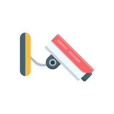 Şeffaf bir arkaplan üzerinde ccctv vektör çizimi. Konsept ve grafik tasarım için vektör çizgisi düz simgesi.