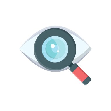 Şeffaf bir arkaplan üzerinde göz vektör illüstrasyonunu araştır. Konsept ve grafik tasarım için vektör çizgisi düz simgesi.