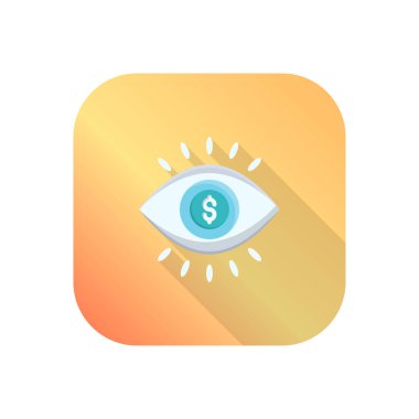 Saydam bir arkaplan üzerinde dolar gözü çizimi. Konsept ve grafik tasarım için vektör çizgisi düz simgesi..