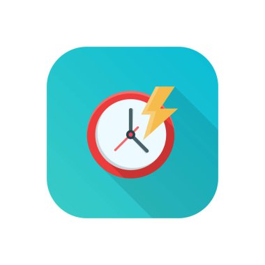 Saydam bir arkaplanda saat flaş vektör çizimi. Konsept ve grafik tasarım için vektör çizgisi düz simgesi.