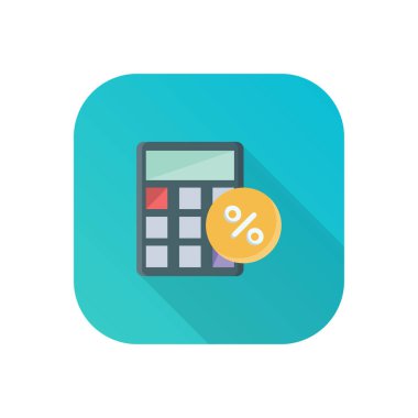 Şeffaf bir arkaplan üzerinde hesap makinesi vektör çizimi. Konsept ve grafik tasarımı için birinci sınıf kalite semboller..