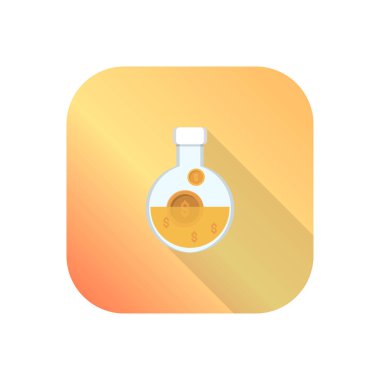 Şeffaf bir arkaplan üzerinde beher vektör çizimi. Konsept ve grafik tasarım için vektör çizgisi düz simgesi..