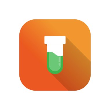 Şeffaf bir arkaplan üzerinde test tübü vektör çizimi. Konsept ve grafik tasarım için vektör çizgisi düz simgesi.