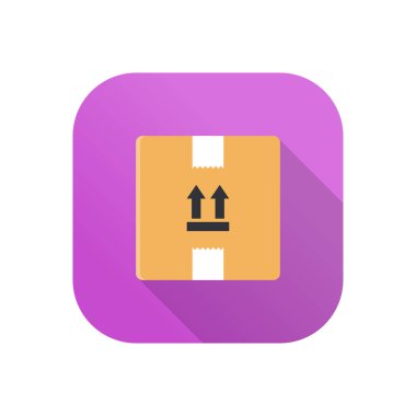 Şeffaf bir arkaplan üzerinde parsel vektör çizimi. Konsept ve grafik tasarım için vektör çizgisi düz simgesi. 