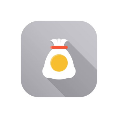 Saydam bir arkaplanda dolar çanta vektör çizimi. Konsept ve grafik tasarım için vektör çizgisi düz simgesi..