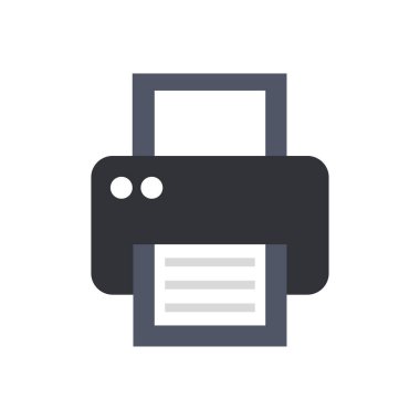 Şeffaf bir arkaplan üzerinde yazıcı vektör çizimi. Konsept ve grafik tasarımı için birinci sınıf kalite semboller.. 