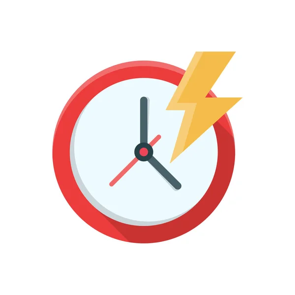 Illustration Vectorielle Flash Horloge Sur Fond Transparent Icône Plate Ligne — Image vectorielle