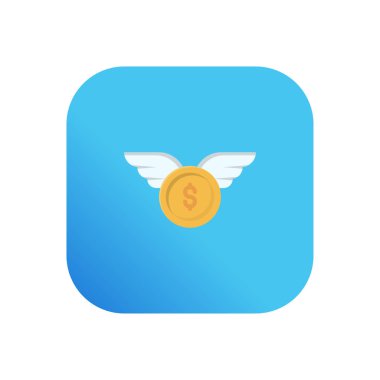 Saydam bir arkaplanda dolar kanatları vektör illüstrasyonu. Konsept ve grafik tasarım için vektör çizgisi düz simgesi.