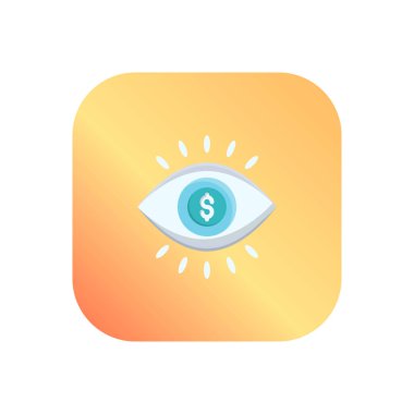 Saydam bir arkaplan üzerinde dolar gözü çizimi. Konsept ve grafik tasarım için vektör çizgisi düz simgesi..