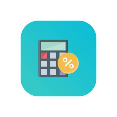 Şeffaf bir arkaplan üzerinde hesap makinesi vektör çizimi. Konsept ve grafik tasarımı için birinci sınıf kalite semboller..