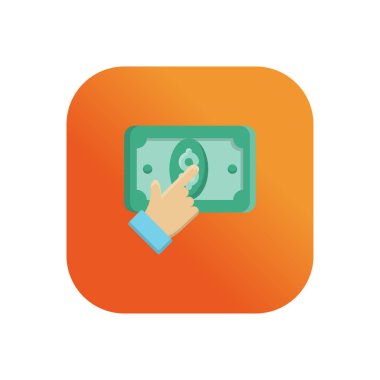 Saydam bir arkaplan üzerinde dolar tıklama vektör illüstrasyonu. Konsept ve grafik tasarım için vektör çizgisi düz simgesi..