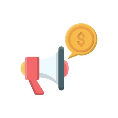 Şeffaf bir arkaplan üzerinde megafon vektör çizimi. Konsept ve grafik tasarımı için vektör çizgisi düz simgesi..