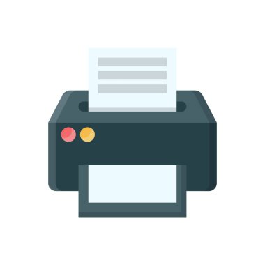 Şeffaf bir arkaplan üzerinde yazıcı vektör çizimi. Konsept ve grafik tasarımı için birinci sınıf kalite semboller..