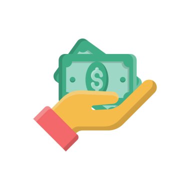 Saydam bir arkaplanda dolar vektör çizimi. Konsept ve grafik tasarım için vektör çizgisi düz simgesi..