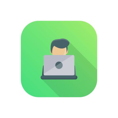 Şeffaf bir arkaplan üzerinde kullanıcı dizüstü bilgisayarı çizimi. Konsept ve grafik tasarım için mükemmel kalite semboller..