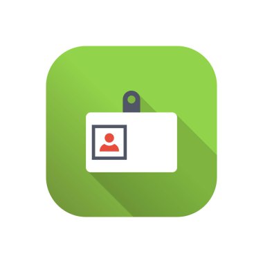 Şeffaf bir arkaplan üzerinde kimlik kartı çizimi. Konsept ve grafik tasarım için vektör çizgisi düz simgesi.