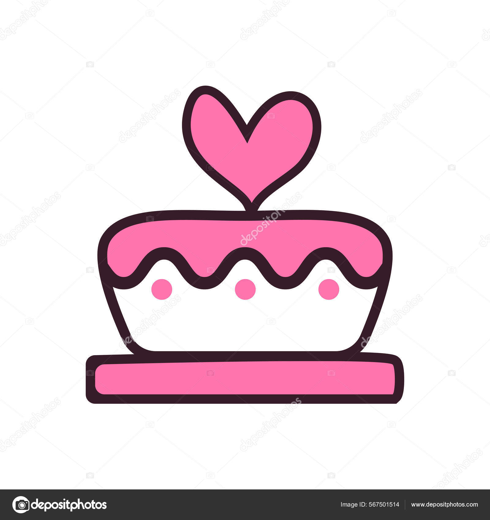 Gâteau De Fête D'anniversaire De Dessin Animé Mignon 6 Ans Avec Le Numéro  De Bougie Six. Biscuit Au Chocolat Avec Des Baies, Des Cerises Et Des  Myrtilles.