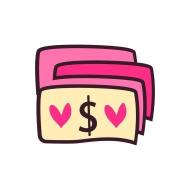 Saydam bir arkaplanda dolar vektör çizimi. Konsept ve grafik tasarım için vektör çizgisi düz simgesi..