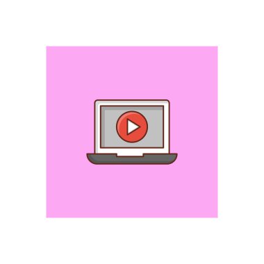 Saydam bir arkaplan üzerinde video vektör illüstrasyonu. Konsept ve grafik tasarım için birinci sınıf kalite semboller.. 