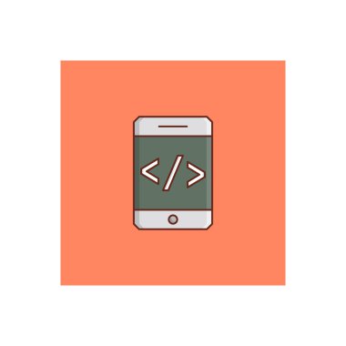 Şeffaf bir arkaplanda vektör çizimi kodlaması. Konsept ve grafik tasarım için vektör çizgisi düz simgesi.