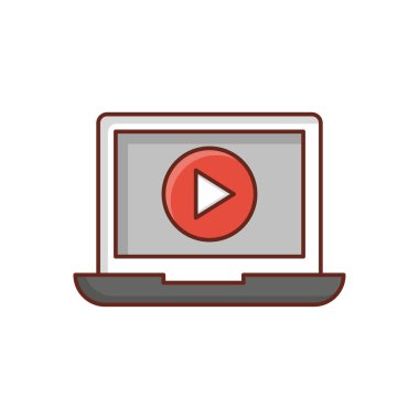 Saydam bir arkaplan üzerinde video vektör illüstrasyonu. Konsept ve grafik tasarım için birinci sınıf kalite semboller.. 