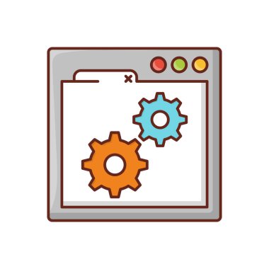 Saydam bir arkaplan üzerinde web sayfası çizimi. Konsept ve grafik tasarım için vektör çizgisi düz simgesi.