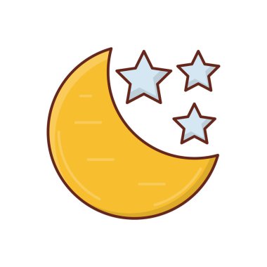 Şeffaf bir arkaplan üzerinde gece vektör çizimi. Konsept ve grafik tasarımı için birinci sınıf kalite semboller..