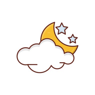 Şeffaf bir arkaplan üzerinde gece vektör çizimi. Konsept ve grafik tasarımı için birinci sınıf kalite semboller..