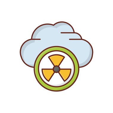 cloud nuclear vector illustration on a transparent background.Premium quality symbols.vector line flat icon for concept and graphic design.