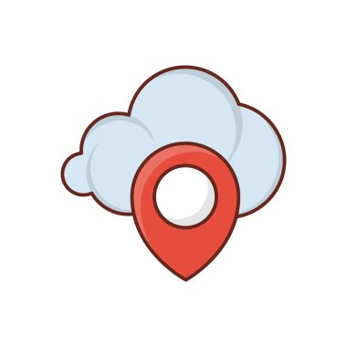 Şeffaf bir arkaplanda iklim konumu vektör çizimi. Konsept ve grafik tasarım için vektör çizgisi düz simgesi.