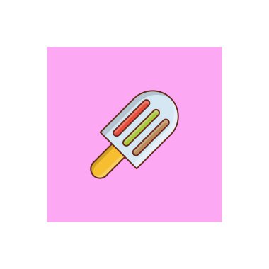 Saydam bir arkaplanda dondurma vektörü çizimi. Konsept ve grafik tasarımı için vektör çizgisi düz simgesi.. 