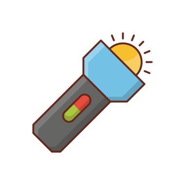 Şeffaf bir arkaplan üzerinde meşale vektör çizimi. Konsept ve grafik tasarım için vektör çizgisi düz simgesi. 