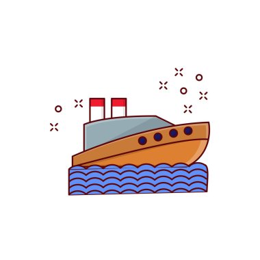 Saydam bir arkaplan üzerinde cruise Vector illüstrasyonu. Konsept ve grafik tasarım için vektör çizgisi düz simgesi..