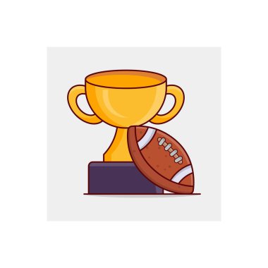 Şeffaf bir arkaplan üzerinde rugby vektör çizimi. Konsept ve grafik tasarım için vektör çizgisi düz simgesi.