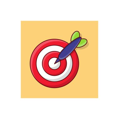 Şeffaf bir arkaplan üzerinde dart vektör çizimi. Konsept ve grafik tasarım için vektör çizgisi düz simgesi..