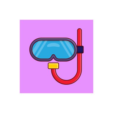 Şeffaf bir arkaplan üzerinde şnorkel vektör çizimi. Konsept ve grafik tasarım için vektör çizgisi düz simgesi.