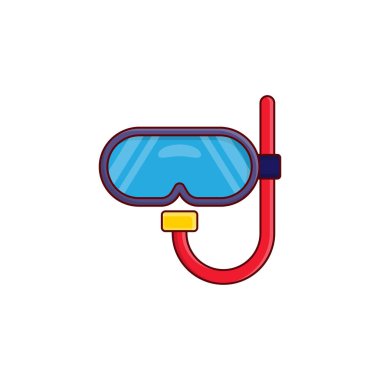 Şeffaf bir arkaplan üzerinde şnorkel vektör çizimi. Konsept ve grafik tasarım için vektör çizgisi düz simgesi.