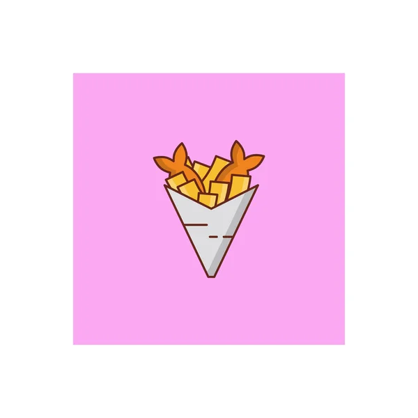 Fries Vector Illustration Transparent Background Premium Quality Symbols Vector Line — Διανυσματικό Αρχείο