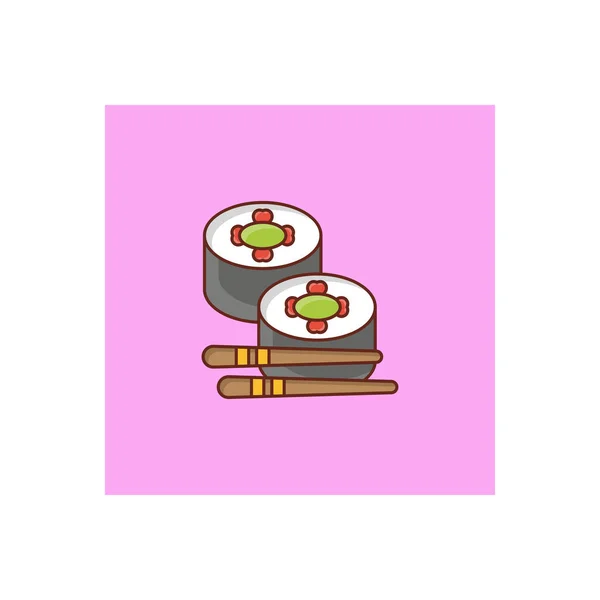 Sushi Vector Illustration Transparent Background Premium Quality Symbols Vector Line — стоковый вектор