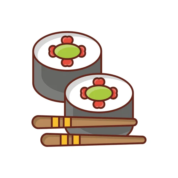 Şeffaf Bir Arkaplanda Sushi Vektör Çizimi Konsept Grafik Tasarım Için — Stok Vektör