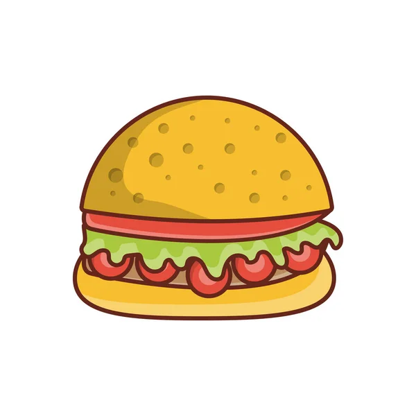 透明背景下的汉堡包矢量插图 高级质量符号 概念和平面设计的矢量直线扁平图标 — 图库矢量图片
