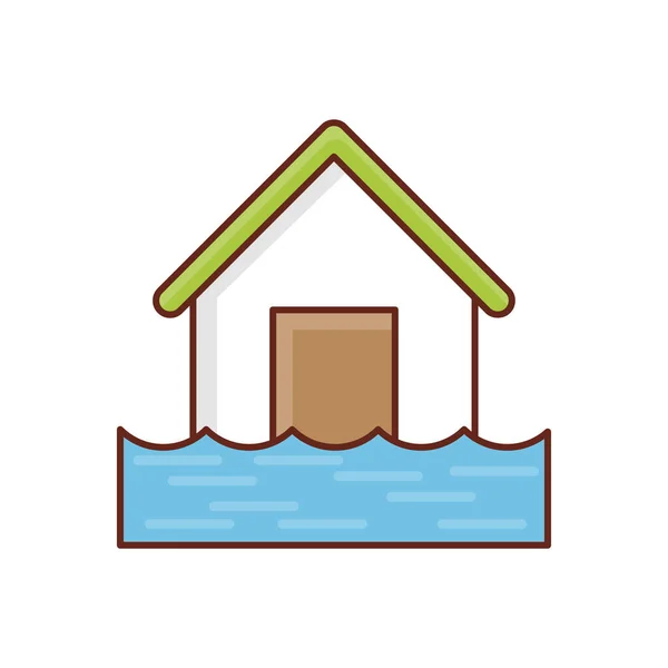 House Flood Vector Illustration Transparent Background Premium Quality Symbols Vector — Vetor de Stock