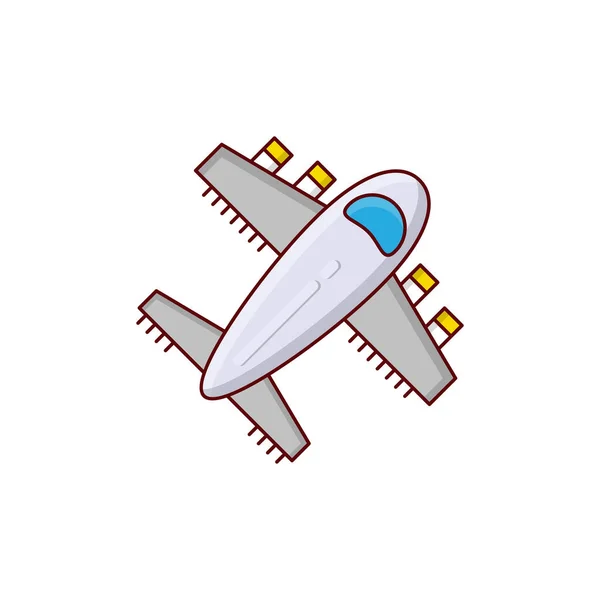 Ilustração Vetor Avião Fundo Transparente Ícone Plano Linha Syms Vector —  Vetores de Stock