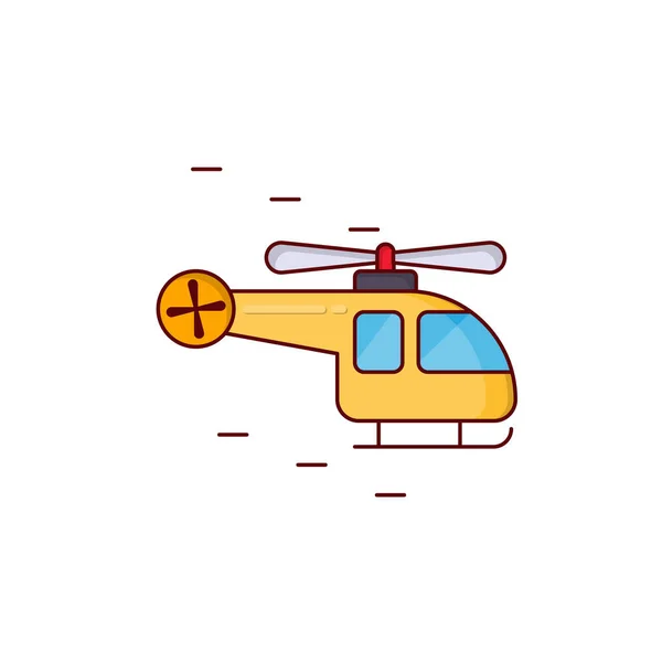 Ilustração Vetor Helicóptero Fundo Transparente Ícone Liso Linha Syms Vector — Vetor de Stock