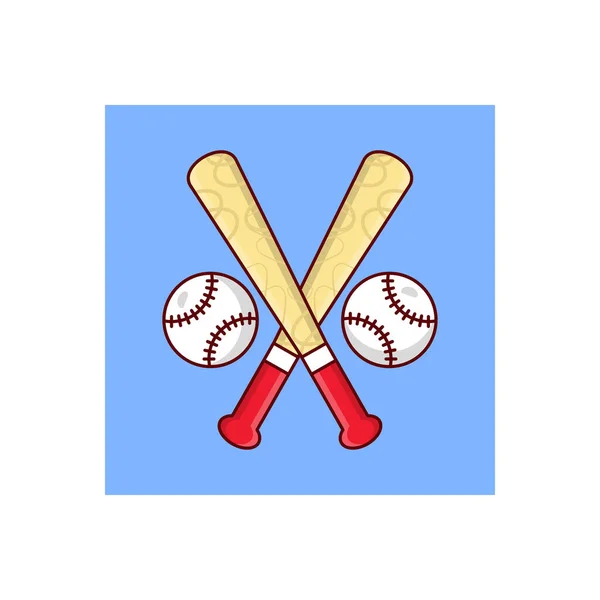 Illustration Vectorielle Baseball Sur Fond Transparent Icône Plate Ligne Symbos — Image vectorielle