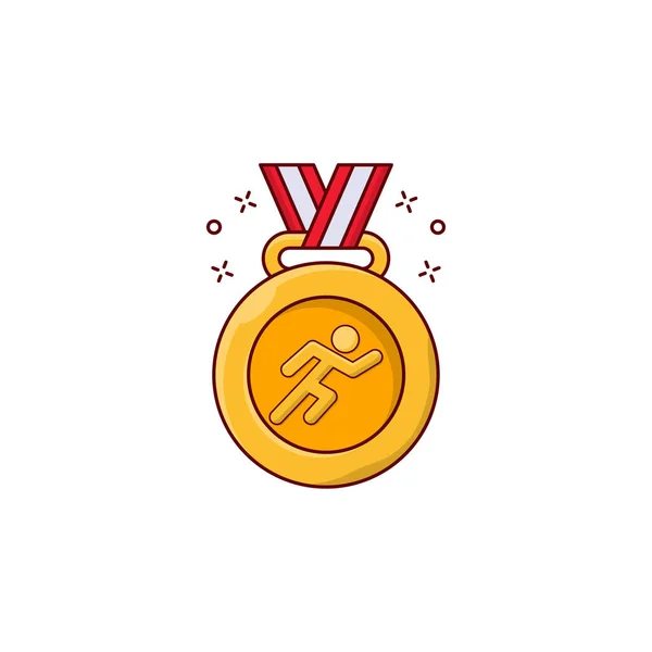 Runner Medaile Vektorové Ilustrace Průhledném Pozadí Prémiová Kvalita Symbolů Vektorová — Stockový vektor
