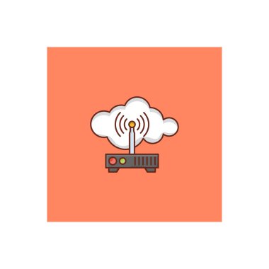 Şeffaf bir arkaplan üzerinde bulut yönlendirici çizimi. Konsept ve grafik tasarım için vektör çizgisi düz simgesi. 