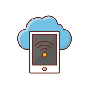 Şeffaf bir arkaplan üzerinde mobil vektör çizimi. Konsept ve grafik tasarım için birinci sınıf kalite semboller..